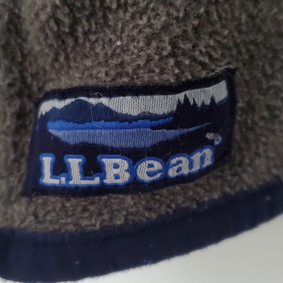 LL BEAN gray zip-up sweater Large full-zip high collar neck - Picture 3 of 4